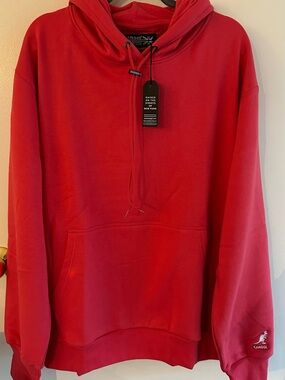 Kangol Red Hoodie with Kangaroo Pocket for Women or Men